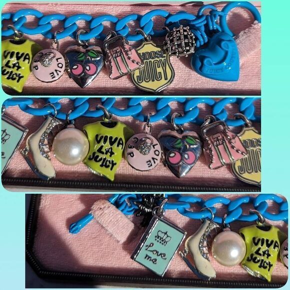 Juicy Couture Y2K Turquoise Enamel Vintage Charm Bracelet w/ Rare Charms - Picture 6 of 9